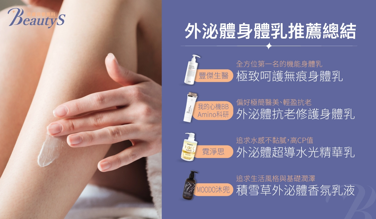 總結看這邊！2026外泌體身體乳怎麼挑？4款功能選購指南：豐傑生醫、我的心機、霓淨思、MOODO